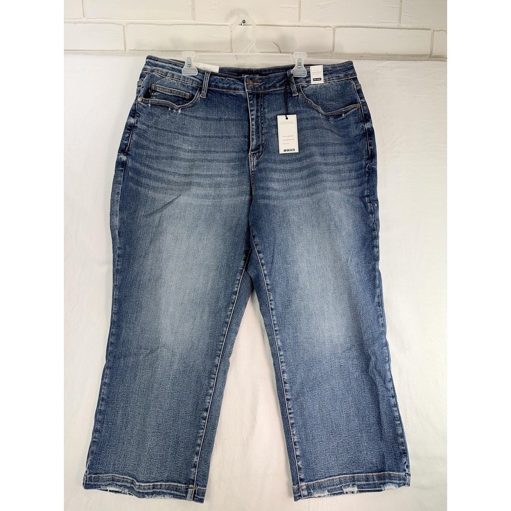Judy Blue Jeans Womens 22W Medium Blue High Waist Straight Leg Stretch Denim